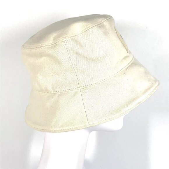 Auth FENDI FXQ801 logo bucket hat bob hat cotton Beige main image 4